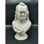 A 19th century parian bust of Professor John Wilson, attributed to Kerr & Binns from the Worcester