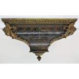 A French Belle Epoque period Boulle style bracket base, with gilt metal mounts with masks and