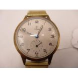 A Tudor 9ct gold gents manual wind wristwatch hallmarked Edinburgh 1958. The dial having Arabic