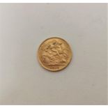 An Edward VII gold half sovereign, 4 g