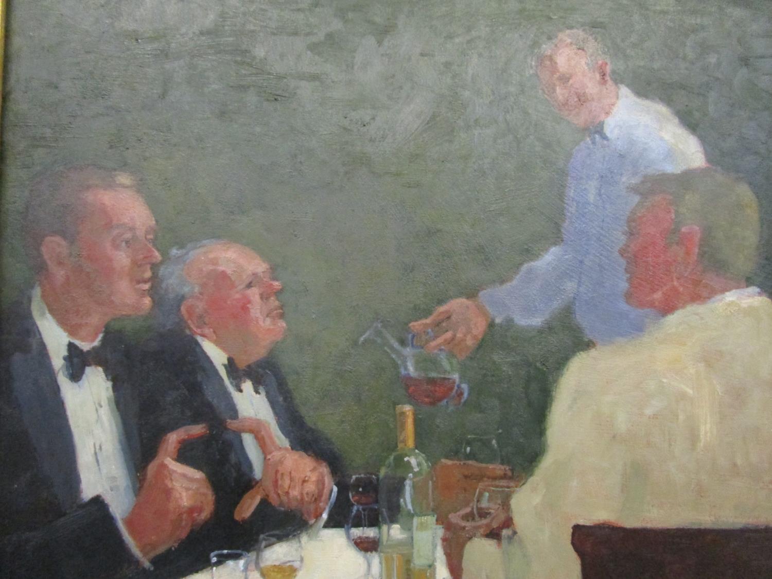 Toby Ward (b.1965) British 'Dinner', depicting gentlemen in a restaurant, signed and dated 05 to