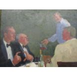 Toby Ward (b.1965) British 'Dinner', depicting gentlemen in a restaurant, signed and dated 05 to