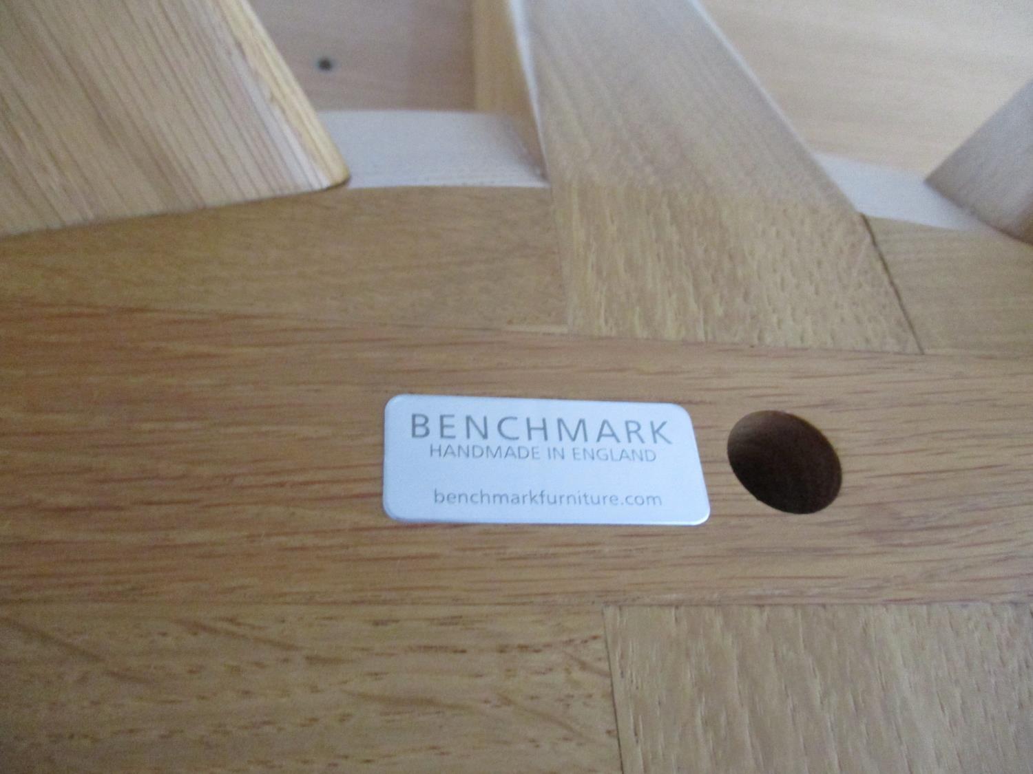 A Modern Design light oak dining table by Benchmark Furniture, of oblong form supported on four - Image 4 of 5