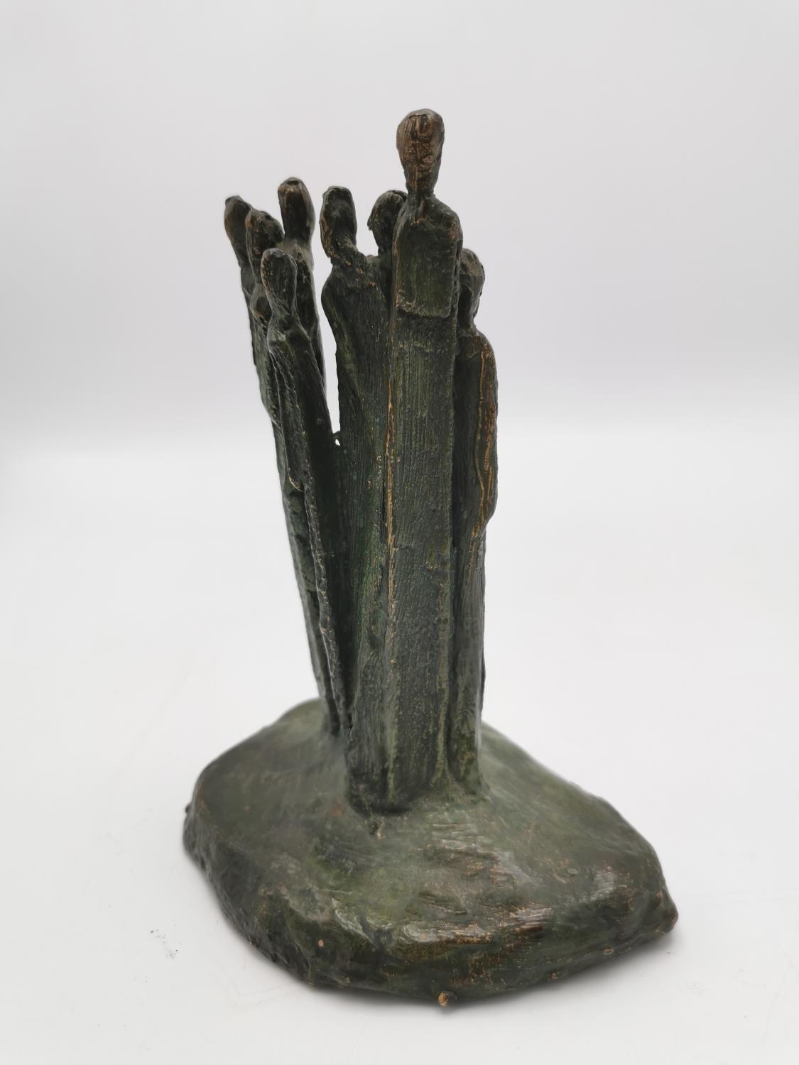 A mid century Modern Design cast bronze figural model, in the style of Giacometti, with elongated - Image 3 of 4