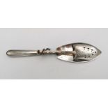 A George III silver hinged fish server, London 1802, with indistinct maker's mark (rubbed), with