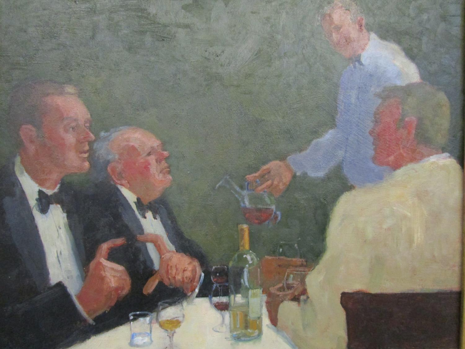 Toby Ward (b.1965) British 'Dinner', depicting gentlemen in a restaurant, signed and dated 05 to - Image 4 of 11