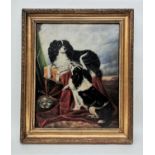 British School, 19th century full portraits of two King Charles Spaniels, unsigned, oil on canvas,