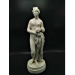 A Copeland parian ware allegorical figure 'Art Union of Great Britain', the circular stepped base