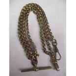 A 9ct gold chain link pocket watch chain
