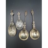 A pair of late Victorian silver apostle spoons by James Deakin & Sons, Sheffield 1897, with faded