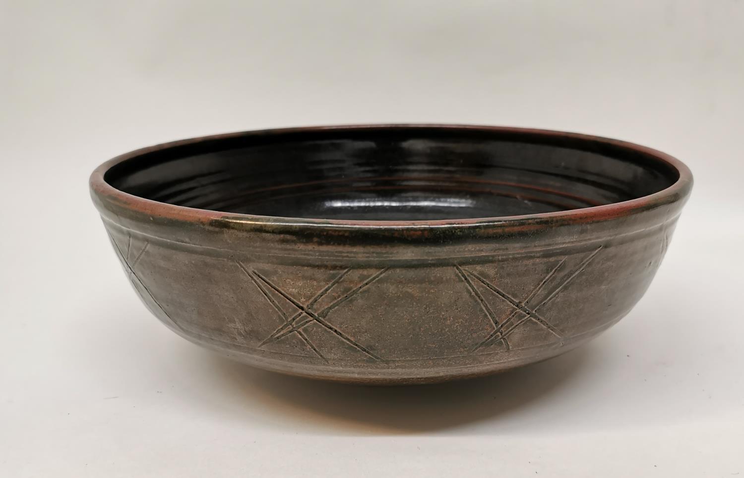 Joanna Constantinidis (1927-2000) British a large circular stoneware bowl, designed with a