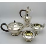 An Art Deco period silver tea and coffee set by T. Wilkinson & Sons, 1921, Birmingham, comprising