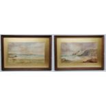 Arthur Suker (1857-1902) British a pair of watercolour paintings, each depicting a British coastal