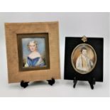 Two 19th century English miniature portraits on ivory, to include one depicting a young Victorian