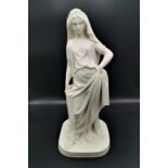 A Kerr & Co Worcester parian ware figure of Lucretia, with blue printed Worcester mark to underside,