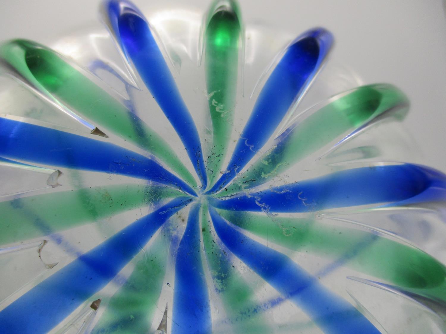 A large 1970s Murano vase by Archimede Seguso, of baluster form with blue and green tubed bands - Image 4 of 4