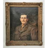 Leon John Sprinck (1862-1948) Russian half portrait of a WWI British army officer in uniform, signed