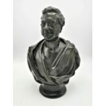 After Edward William Wyon (1811-1855) bronze bust of George Parker Bidder (1806-1878), in the