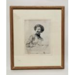 Augustus John OM RA (1878-1961) British 'The Serving Maid', drypoint etching, signed and titled in