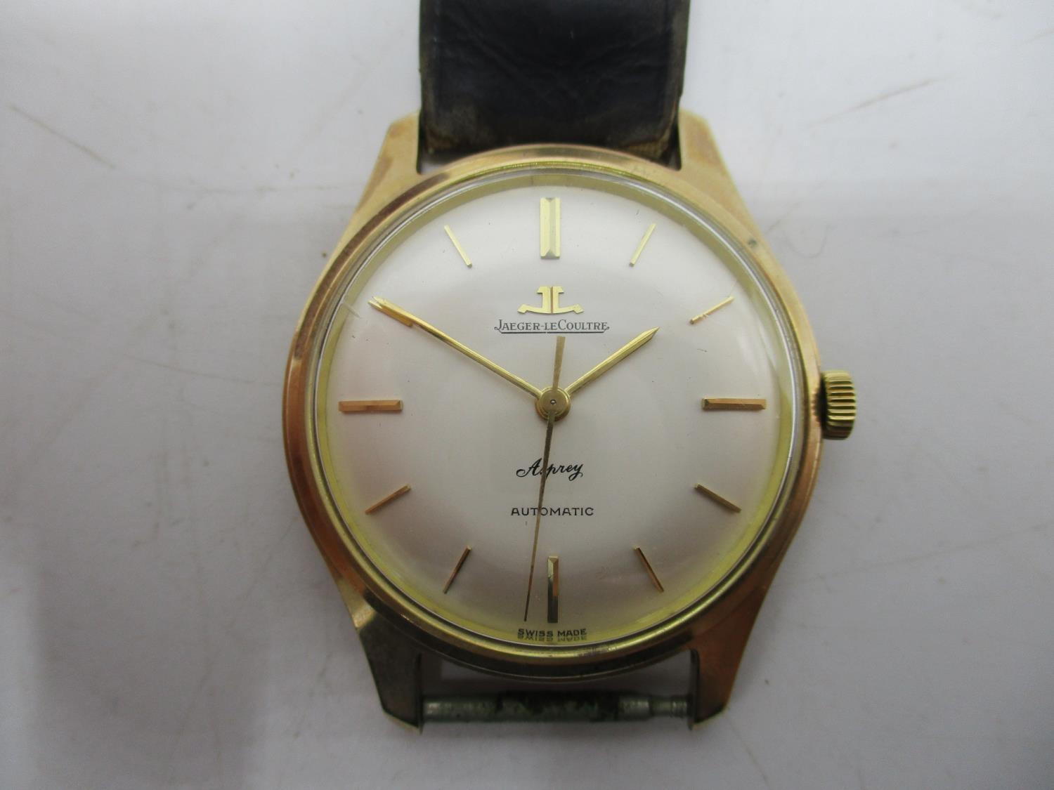 A Jaeger-LeCoultre 9ct gents automatic wristwatch, model E385, circa 1965. The dial having baton