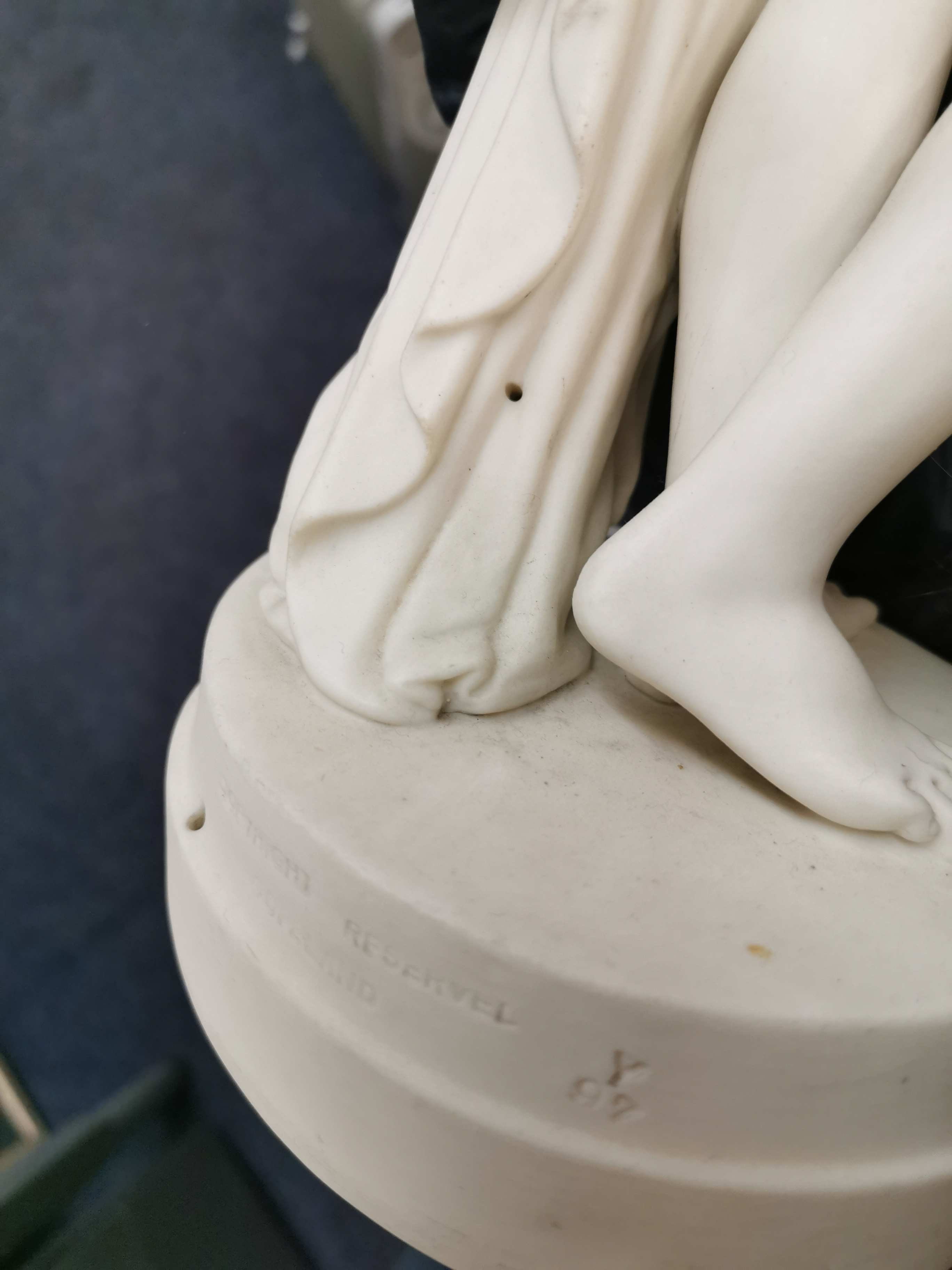 A Copeland parian ware allegorical figure 'Art Union of Great Britain', the circular stepped base - Image 9 of 11