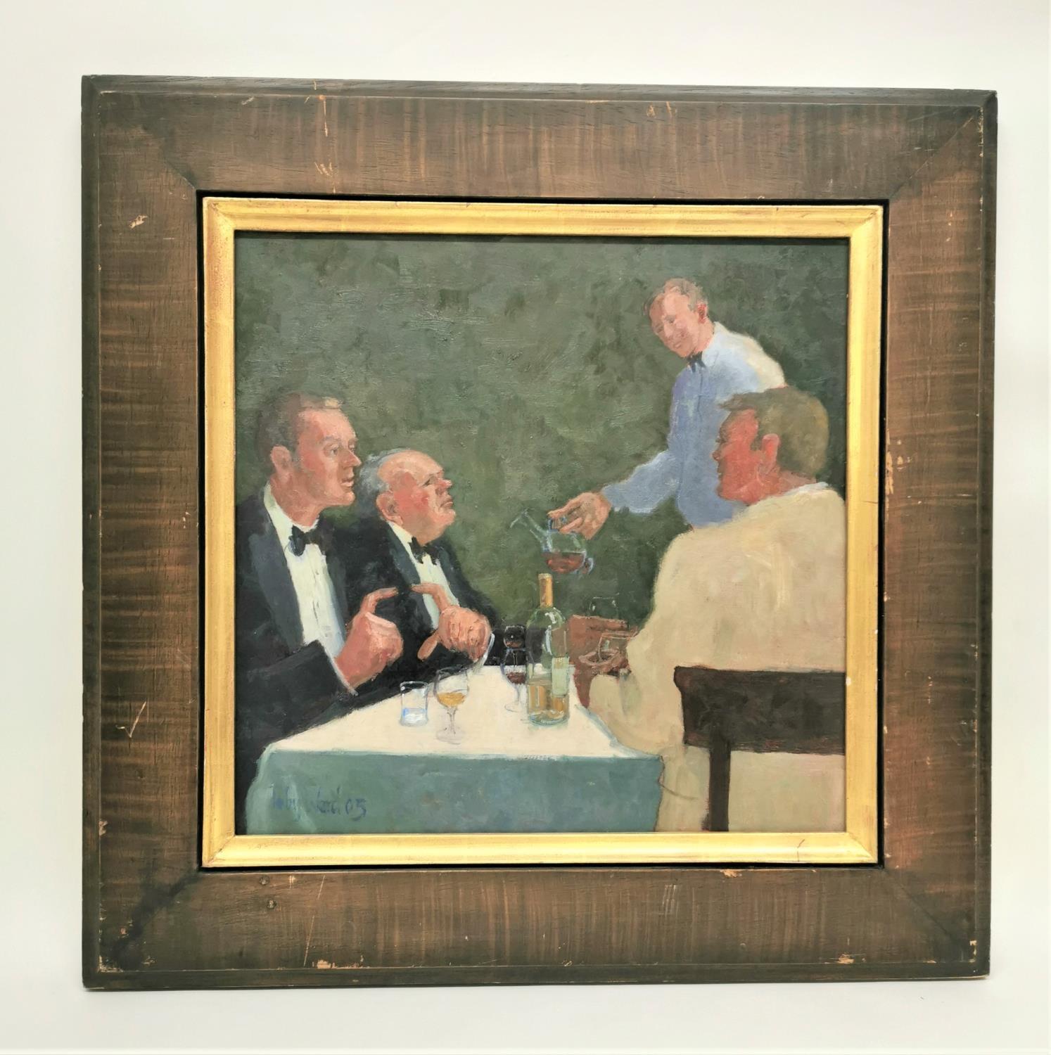 Toby Ward (b.1965) British 'Dinner', depicting gentlemen in a restaurant, signed and dated 05 to - Image 2 of 11