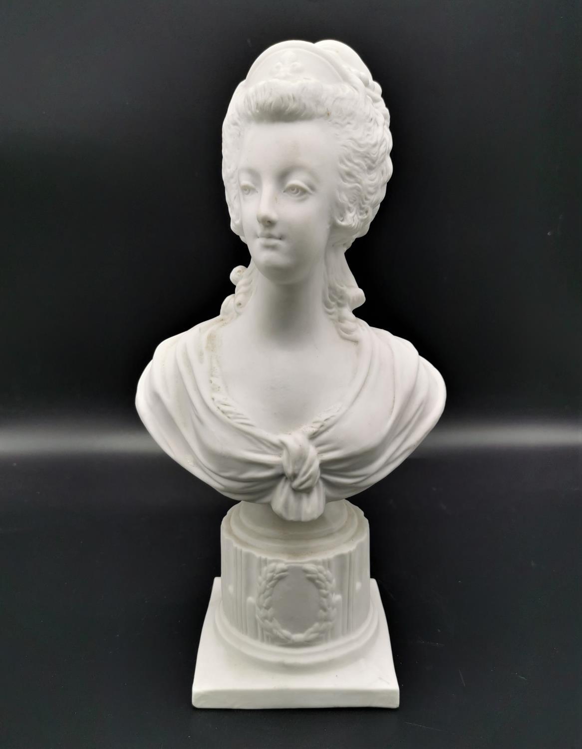 A turn of the century parian ware bust of Marie-Antoinette after Louis Simon Boizot (1743-1809),