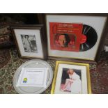 Assorted signed ex-shop display items including Yul Brynner, Barbra Streisand, Dudley Moore and