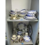 A quantity of ceramics, silver, silver plate and other items to include a pair of small silver swarf