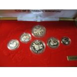 A Republic of Singapore 1986 Sterling Silver proof coin set No.12200