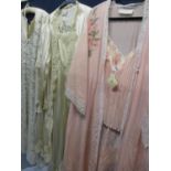 A large lot of ladies night gowns, night wear and negligees to include an Ora Feder cream silk two-