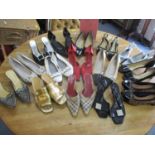 Mixed ladies shoes to include a pair of vintage Burberry mules with kitten heels, Euro size 39 and