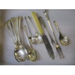 A small collection of 20th century silver cutlery to include a set of five spoons by William