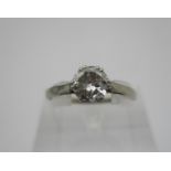 A diamond solitaire ring, set in silver, 0.65 carat, size S Location: Cab