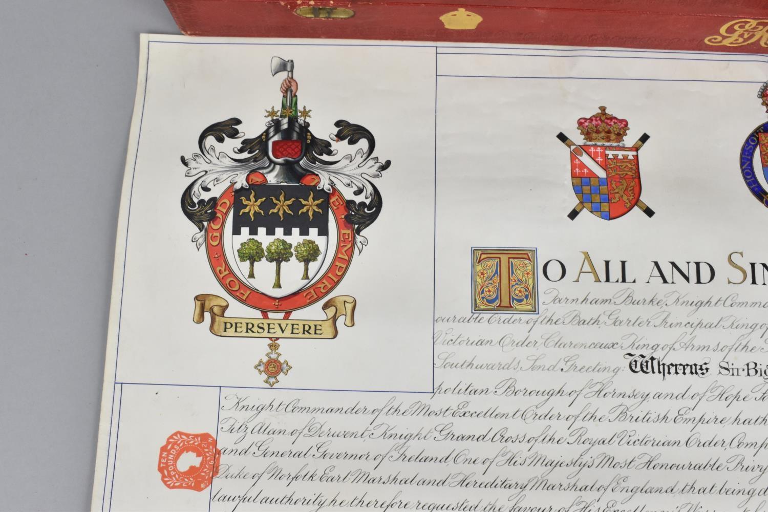 A George V Grant of Arms to Sir Bignell George Elliott of Northfield Highgate in the metropolitain - Image 4 of 11