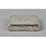 A George III silver snuff box by Daniel Hockley, London 1818, with engine turned detail to the lid