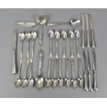 A collection of miscellaneous silver flatware to include a set of eleven onslow pattern silver