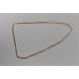 A 9ct gold byzantine link chain with box clasp, 46 cm long, 11 g