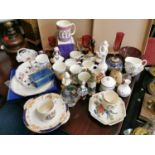 A collection of miscellaneous English ceramics and glass, to include royal commemorative mugs, one