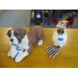 A Sandicast USA sculpture pottery handcast and painted model of a boxer dog stamped and signed