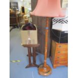 An early 20th century chinoiserie standard lamp with shade 134cm h Location: RAF