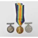 A WWI British War Medal and Victory Medal named to 2 Lieut C P Metcalf (Durham Light Infantry),