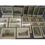 Cries of London prints framed, originally painted by F Wheatly RA, thirteen in total, together