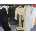 Ladies 20th century evening nightgowns and negligees together with beach over garments and silk