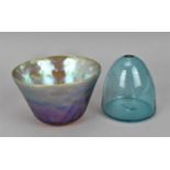 A WMF Myra lustre glass bowl with everted rim, together with a hand blown design beehive shaped