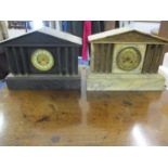 Two early 20th century marble and slate mantle clocks A/F Location: RAB
