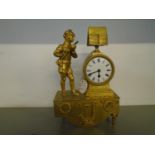 A 19th century French ormolu figural mantle clock with Bentley and Beck London movement, 5.5cm