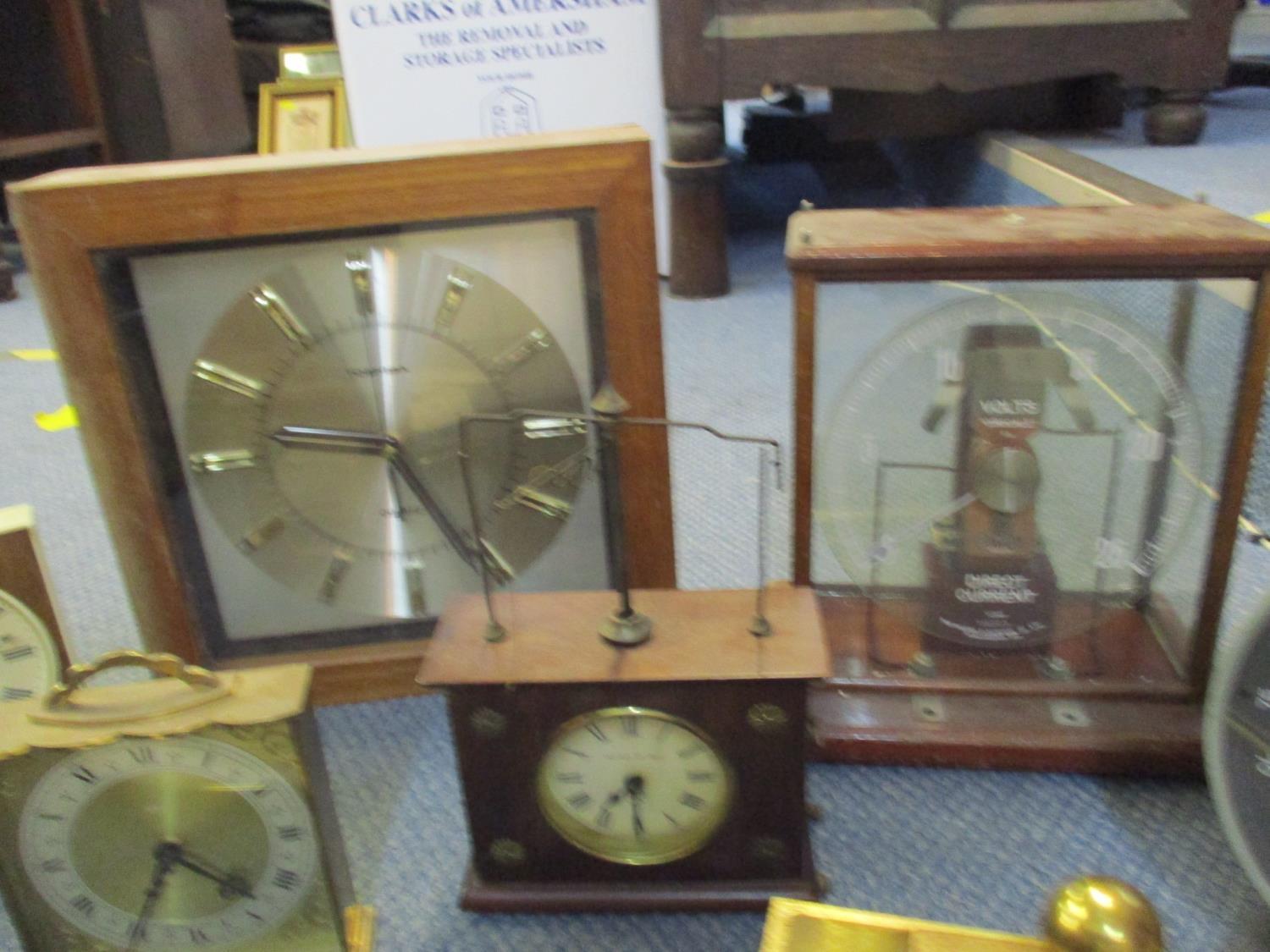 A selection of mantle and wall clocks to include a Hettich clock, a Jerome & Co pat. Oct 3rd 1883 - Image 2 of 4