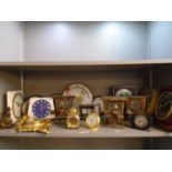 A selection of mantle clocks, dressing table clock, musical ornaments and wall clocks to include a