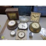 A collection of nine early electric clocks to include three 'Electrique Brillie' examples
